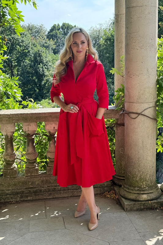 The 'Zip Pocket' Dress in Red