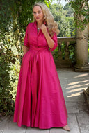 Signature made to order silk dupion maxi shirt dress by Katya Wildman