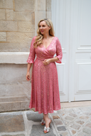 'Coco' Pink Sequin Midi Swing Dress