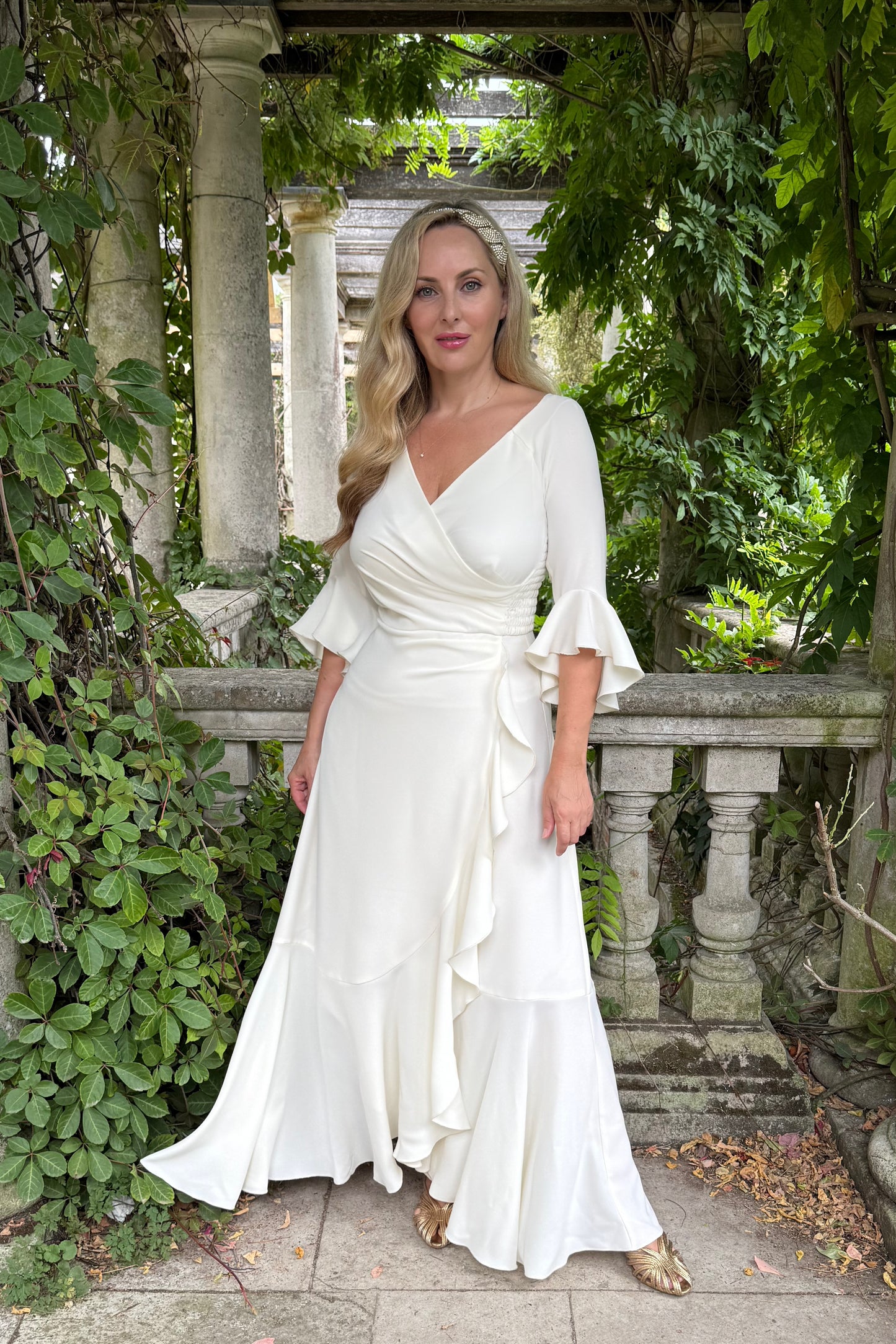 COMING SOON (SEP) - 'Stevie' Luxe Ruffle Dress in Pretty White