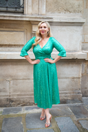 'Coco' Jade Sequin Swing Midi Dress