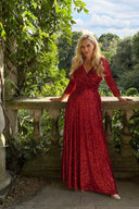 Ruby Red Sequin 'Swing' Dress