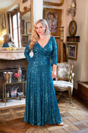 Aqua Sequin 'Swing' Dress