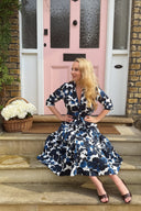 The 'Zip Pocket' Dress in Inkwell Roses