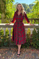 The 'Zip Pocket' Dress in Red Tartan