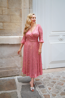 'Coco' Pink Sequin Midi Swing Dress