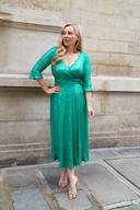 'Coco' Jade Sequin Swing Midi Dress