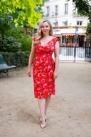 The Iconic 'Confident' Cap Sleeve dress in Red Tahitian Rose