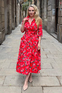 The 'Zip Pocket' in Red Tahitian Rose - New Ballerina Length