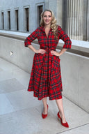 The 'Zip Pocket' Dress in Red Tartan