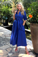 The 'Always' 'Zip Pocket' in Bright Blue - Ballerina Length