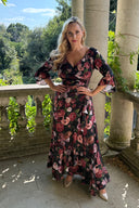 'Stevie' Luxe Ruffle Dress in 'Old Masters'