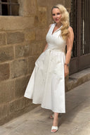 The 'Ashore Zip Pocket' Dress in White