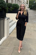 The Straight 'Zip Pocket' Dress in Black Ponte Jersey