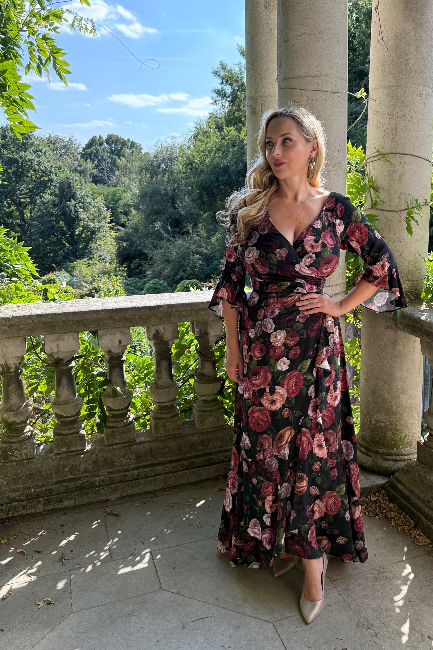 'Stevie' Luxe Ruffle Dress in 'Old Masters' - Size 14 & 16 Back in stock
