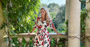 Always cotton dress in white and red 