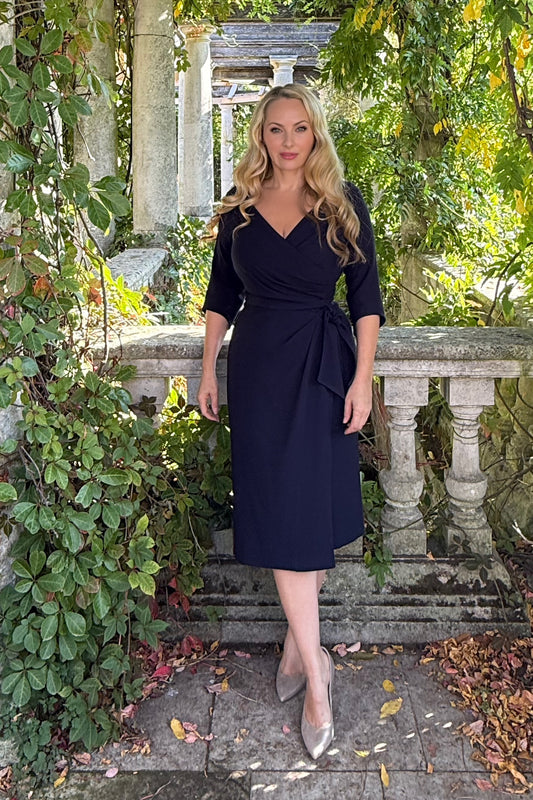It's back - The Iconic 'Confident' dress in Navy Crepe