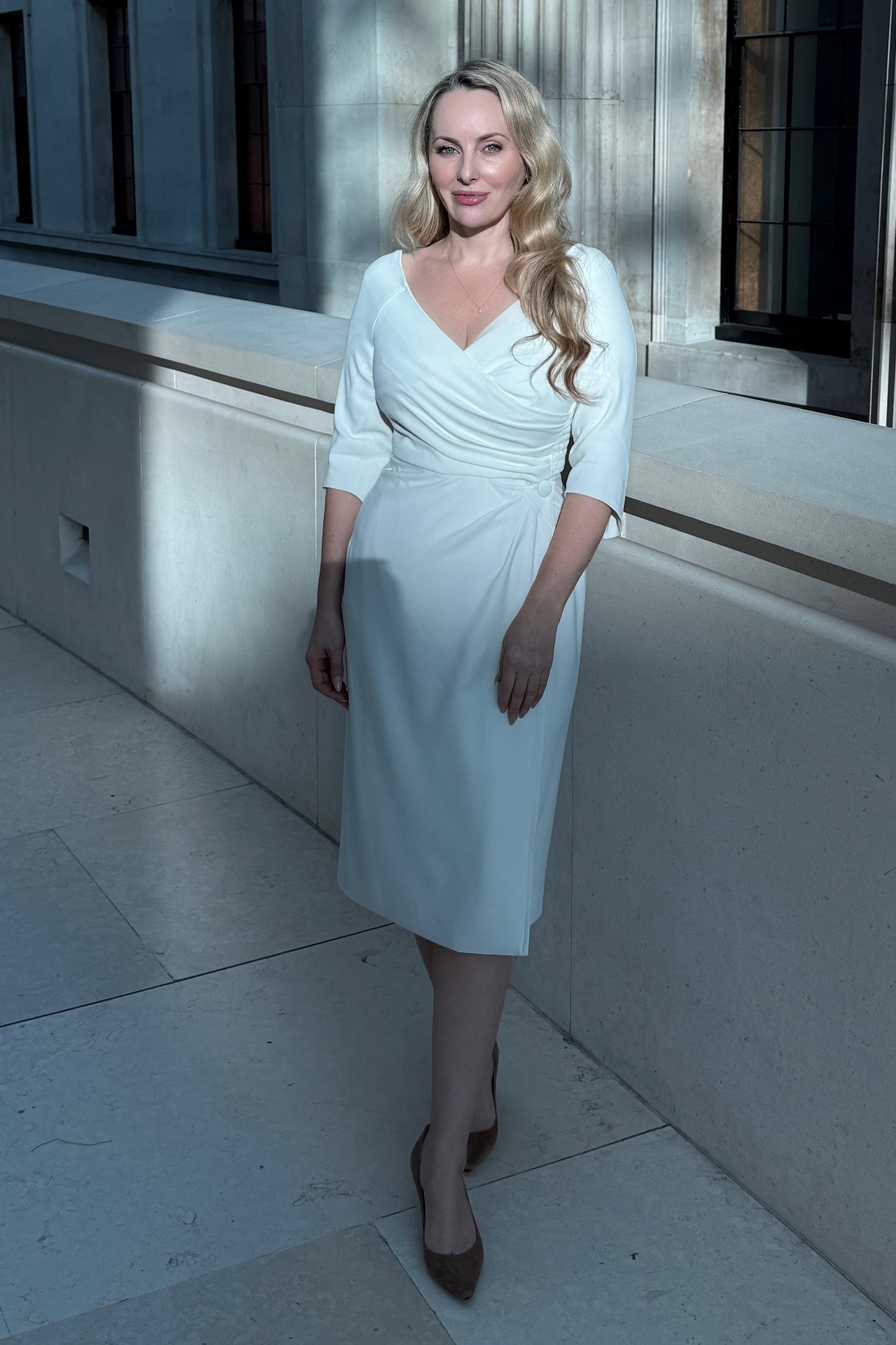 New Season - The Cliveden Swing Coat in a Ivory Crepe