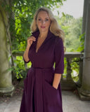 Katya in the Zip Pocket Dress in Plum Jersey