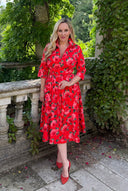 The 'Zip Pocket' Dress in Red Tahitian Rose