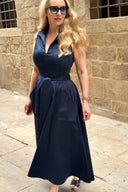 The 'Ashore Zip Pocket' Dress in Navy
