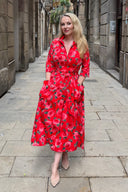 The 'Zip Pocket' in Red Tahitian Rose - New Ballerina Length