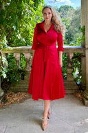 'Grace' Red Stretch Satin Dress