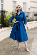 'Grace' Pacific Blue Silk Dupion Dress