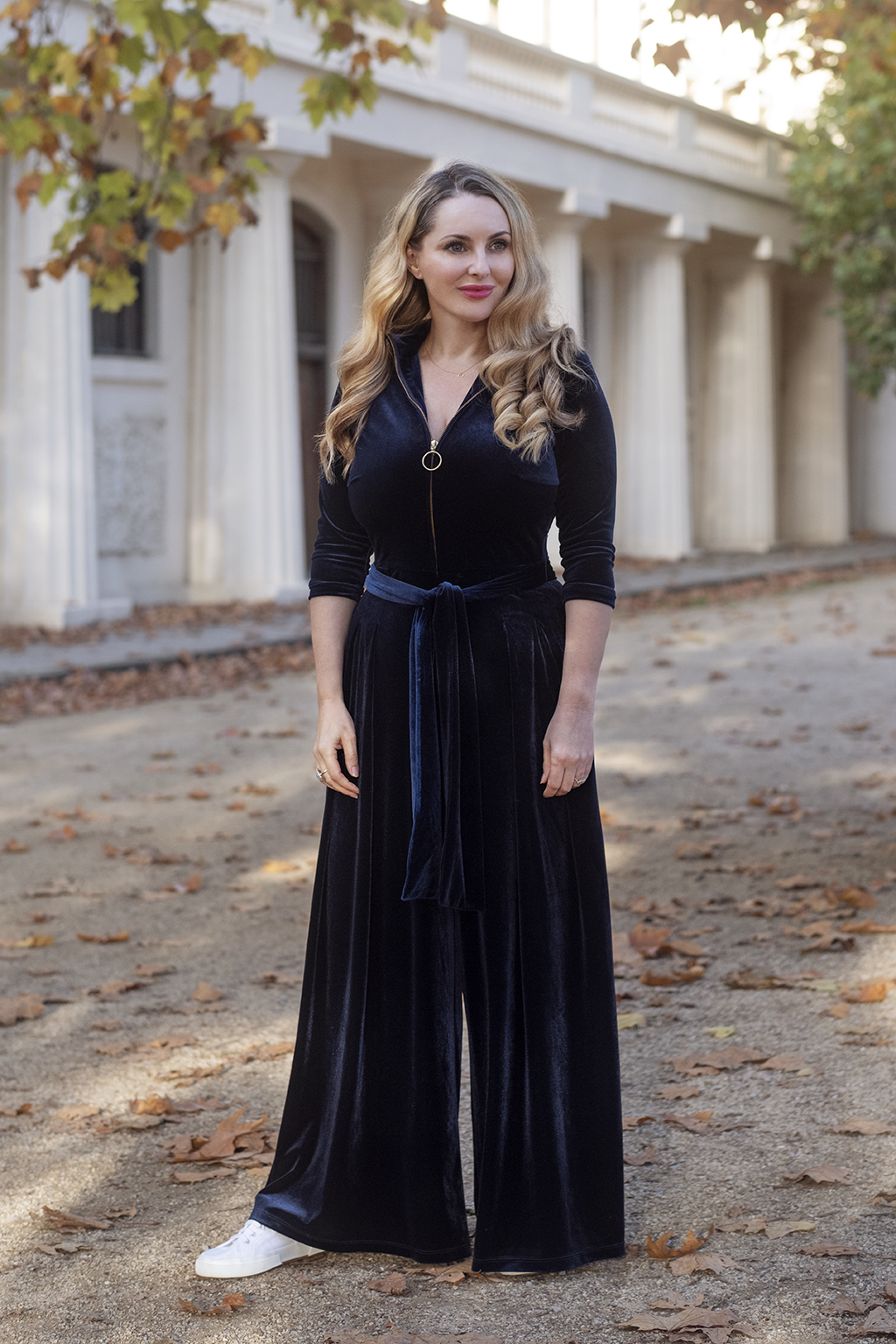 Hampstead Velvet Jumpsuit in Navy