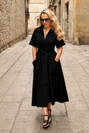 The 'Always' 'Zip Pocket' Dress in Black - Ballerina Length