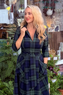 The 'Zip Pocket' Dress in Black Watch Tartan
