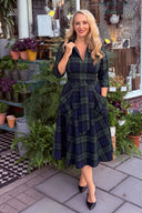 The 'Zip Pocket' Dress in Black Watch Tartan